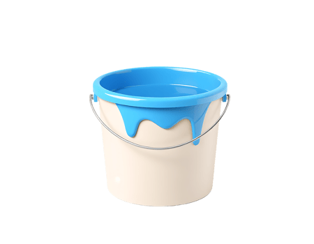 Blue paint bucket illustration isolated on transparent background png