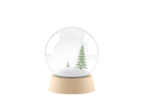 Snow Globe with Christmas Trees png