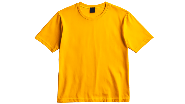 Vibrant mustard T-shirt clothing apparel stylish design, cut out transparent png