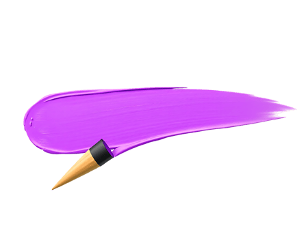 Purple Paint Brushstroke with Makeup Applicator png