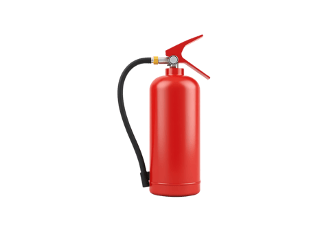 Red fire extinguisher on transparent background png