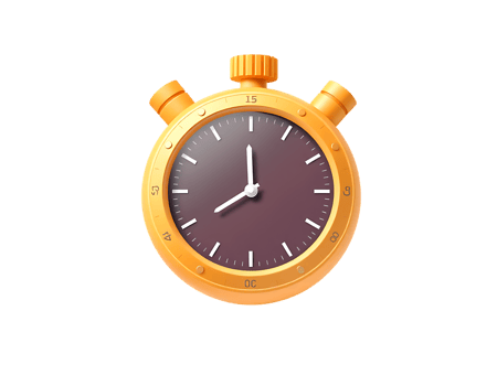 Orange stopwatch isolated on transparent background png