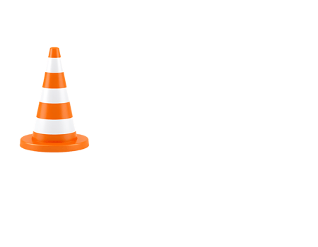 Orange and white traffic cone isolated on transparent background. png