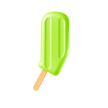 Green Popsicle on a Stick png