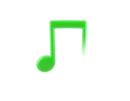 Green musical note illustration on a transparent background png