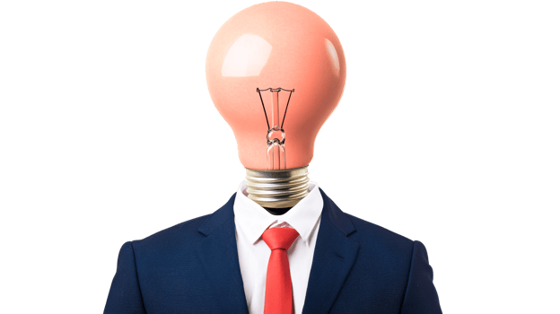 Idea, lightbulb head, innovation, business, and creativity, cut out transparent png