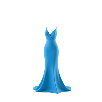 Elegant Blue Evening Gown png
