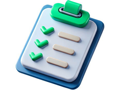 Colorful 3D Checklist Icon on Transparent Background with Checkmarks png