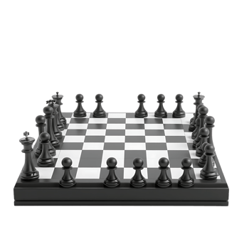 Chess game in progress, pieces arranged on a black and white board png