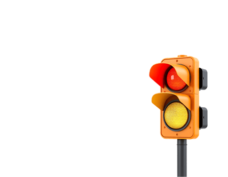 Traffic light with red and yellow lights png