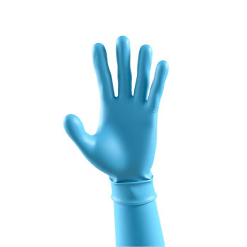Blue Medical Glove Hand Gesture png
