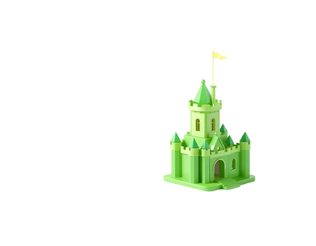Green Castle Toy with Flag png