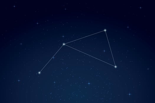 Antlia Constellation with Star Names in Night Sky vector