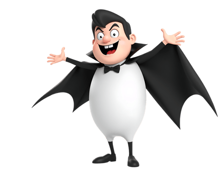 Cartoon vampire with open arms png