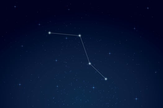 Caelum Constellation with Star Names in Night Sky vector