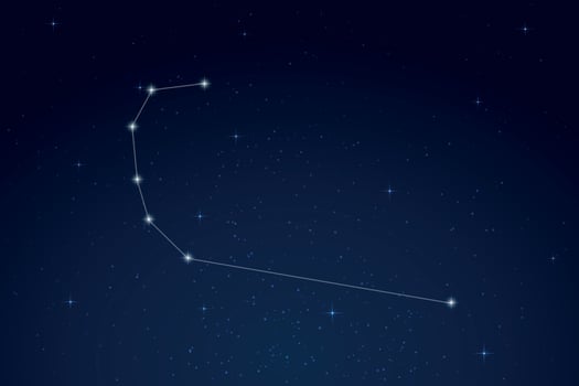 Corona Australis Constellation with Star Names in Night Sky vector