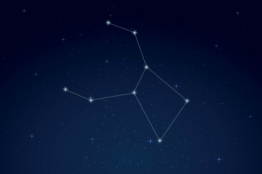 Crater Constellation with Star Names in Night Sky vector
