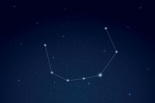 Corona Borealis Constellation with Star Names in Night Sky vector
