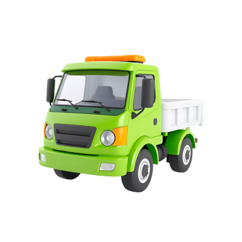 Green Cartoon Truck 3D Illustration png