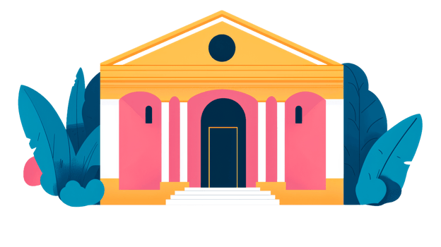 Neoclassical Building Facade, Leaves Decoration, Architecture, Illustration, cut out transparent png