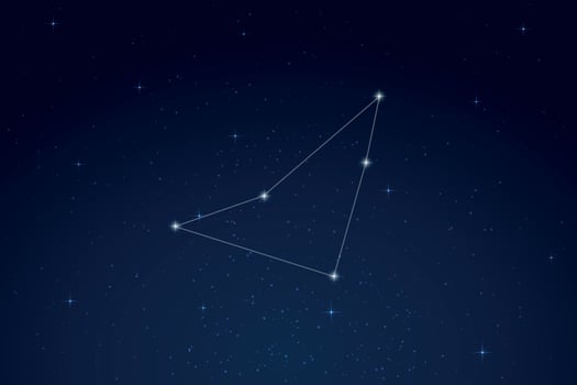 Indus Constellation with Star Names in Night Sky vector