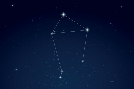 Libra Constellation with Star Names in Night Sky vector