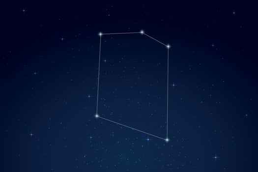 Microscopium Constellation with Star Names in Night Sky vector
