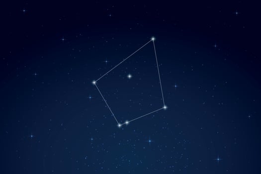 Norma Constellation with Star Names in Night Sky vector