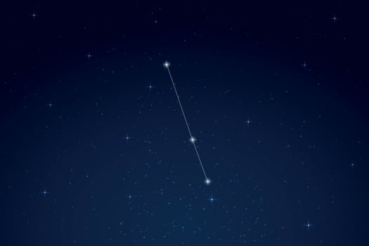 Pyxis Constellation with Star Names in Night Sky vector
