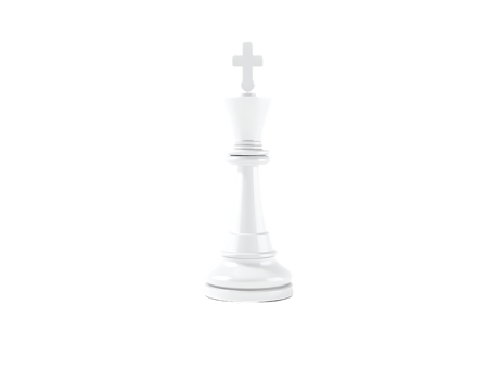 White Chess King Isolated on Transparent Background png