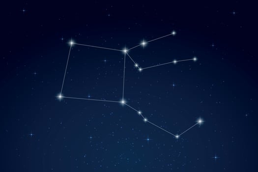 Pegasus Constellation with Star Names in Night Sky vector
