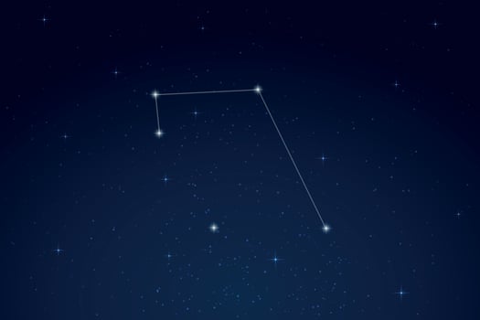 Sextans Constellation with Star Names in Night Sky vector