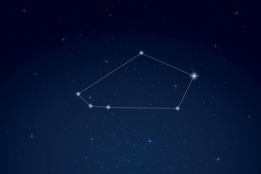 Tucana Constellation with Star Names in Night Sky vector