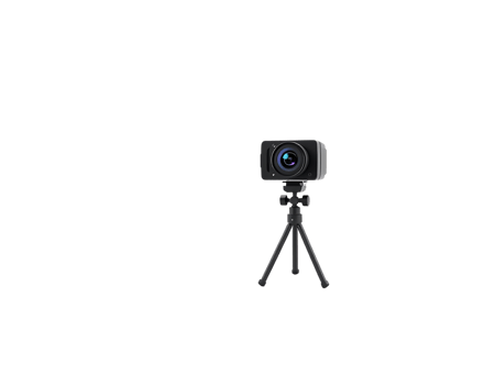 Camera on a tripod against a transparent background png
