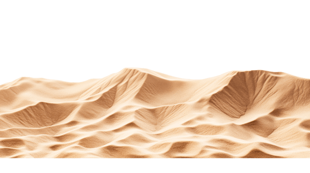 Desert dunes, sand, landscape, arid, abstract, isolated, cut out transparent png