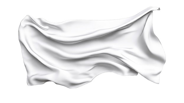 White fabric with folds, abstract textile, cut out transparent png