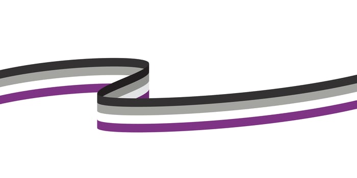 Black, Gray, white and purple colored background, as the colors of the asexual flag. LGBTQI concept. Flat design illustration vector