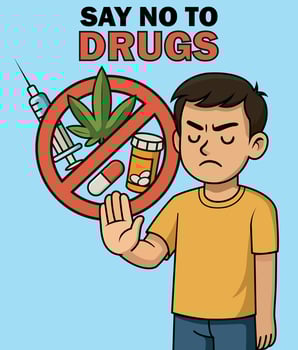 Anti drug day poster say no to drugs vector
