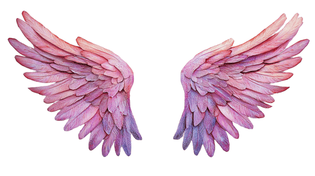 Beautiful pink angel wings symbolize hope, freedom, and spirituality, perfect for artistic and uplifting themes. png