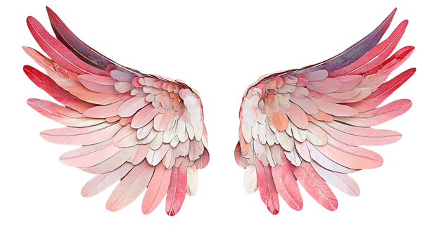Elegant and colorful wings symbolizing freedom and spirituality, perfect for creative and artistic projects. png