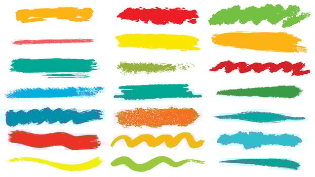 Colorful bright textured brush strokes vector