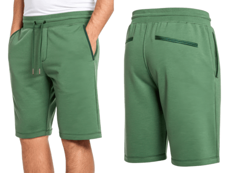 Comfortable shorts mockup featuring stylish design with pockets and relaxed fit perfect for casual wear. Ideal for summer activities png