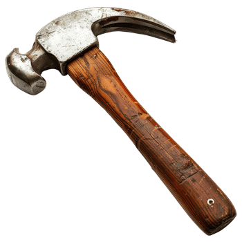 Rusty Hammer with Wooden Handle on Isolated Background for Construction and Repair Activities png