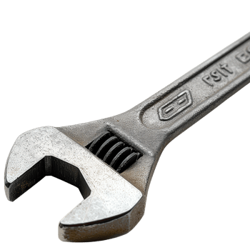 Close-Up of Adjustable Wrench on Isolated Background for Tool and Repair Concepts png