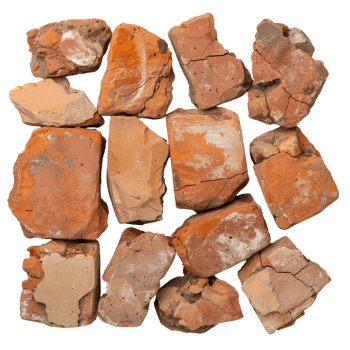 Various Textured Earthy Rocks in Shades of Orange and Brown Arranged . png