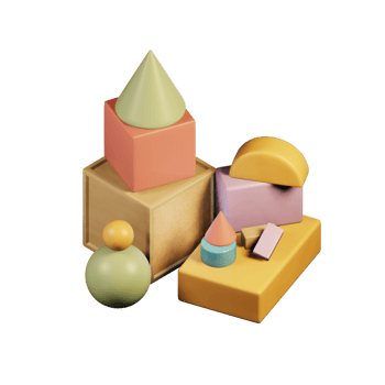 Colorful wooden building building play blocks. 3D illustrations for children's play blocks on isolated background. png