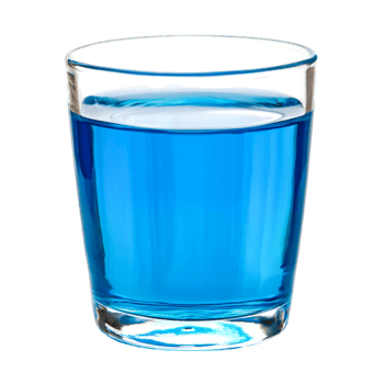 Refreshing Bright Blue Beverage in a Clear Glass Cup png