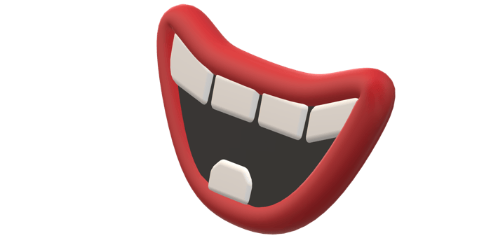 3D Cartoon Lips and Teeth png