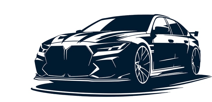 Sport car silhouette on white background vector