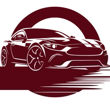 A car logo with a red background vector